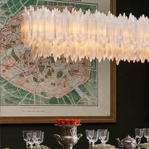 Moderno estilo americano último lujo gran techo redondo rectángulo Brasil Piedra Natural rocas cuarzo selenita araña - Product Image 3