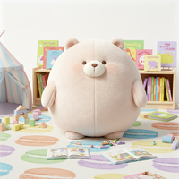 Ours en peluche rond et mignon, animal en peluche rembourré avec rembourrage en coton PP et design brodé, idéal pour les cadeaux d'entreprise