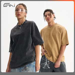 เสื้อยืดผู้ชายโอเวอร์ไซส์ผ้าคอตตอน100% โลโก้เสื้อยืดเสื้อยืดลาย DTG เสื้อยืดวินเทจฟอกสีกรดทำจากหินเฮฟวี่เวท - Product Image 6