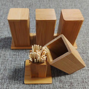<b>Bamboo</b> toothpick holder with custom logo, portable Japanese style wooden toothpick <b>container</b>, commercial advertising, hotel and - Product Image 3