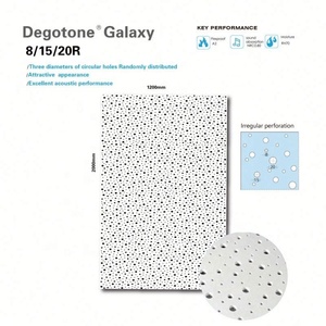 Paneles de yeso perforados aleatorios de <span class=keywords><strong>12</strong></span> mm con agujeros cuadrados y redondos para techos acústicos, diseño de China. - Product Image 3