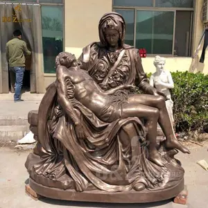 Customized Indoor Outdoor Decorative Famous Religious Church Jesus Statue Hand Made Life Size Copper Bronze Pieta Sculpture