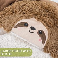 Fabricants Vente en Gros Couverture à Capuche Portable avec Deux Poches Couverture de Pull Lovely Couverture à Capuche Animaux en Fausse Fourrure pour Enfants