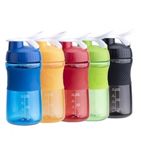 Bouteilles shaker en Tritan transparent de 16 onces sans Bpa pour mélanger les protéines avec la boule de fouet en fil métallique