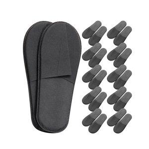 Hot Sale Eco-Friendly Beauty SPA Salon <b>Slipper</b> Black Disposable Non Woven Hotel <b>Slippers</b> - Product Image 1