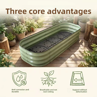 Kit de jardinière surélevée en métal ondulé extra profond, bac à plantes ovale pour la culture de légumes, jardin d'herbes aromatiques, extérieur, cour arrière 2026