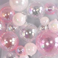 Décorations de gâteau boule transparente rose plastique Transparent boule fausse boule ornement cadeau boîte cadeau décoration