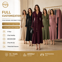 Nouvelle arrivage de robe longue en tricot de viscose élégante à simple boutonnage qui définit la taille