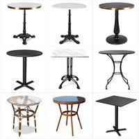 Ensemble de table à manger ronde moderne avec structure en métal, mobilier pour café, restaurant, usage commercial