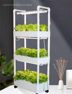 ระบบไฮโดรโปนิกส์หลายชั้นพร้อมไฟ LED สำหรับปลูกพืชอุปกรณ์ไฮโดรโปนิกส์รดน้ำอัตโนมัติพร้อมล้ออเนกประสงค์ - Product Image 3