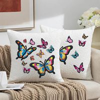 Patchs en chenille en forme de cœur en tissu sergé brodé avec un motif de papillon « Dieu est bon » en 3D à appliquer au fer à repasser, vente en gros personnalisée
