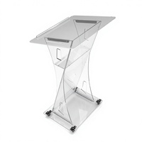 Nouvelle Arrivée - Chaire Moderne en Acrylique avec Roulettes - Pupitre Transparent pour Église