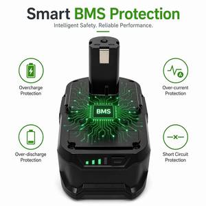Compatible avec <span class=keywords><strong>RYOBI</strong></span> P102 P103 P104 P105 P107 P108 P109 P190 P122, batterie de <span class=keywords><strong>perceuse</strong></span> rechargeable au lithium-ion <span class=keywords><strong>18V</strong></span> - Product Image 2
