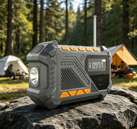18650 Lithium-Ionen Tragbarer Akku für Zuhause, Hochleistungs-Solar- und Handkurbel-Notfallradio mit FM AM WB für Klettern