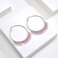 Boucles d'oreilles créoles à pampilles grandes et exagérées en argent sterling 925 hypoallergénique, zircon et plaqué rhodium, tendance, pour mariage et fête
