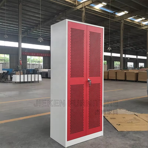 Casier de rangement en métal avec porte en maille rouge sur mesure, armoire en acier verrouillable, armoire à outils de style industriel, armoire en métal pour objets personnels - Product Image 3