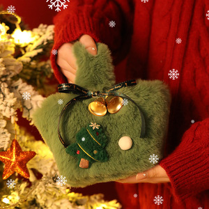 Borsa Regalo Natalizia Riutilizzabile in Peluche Personalizzata con Decorazione 3D e Manico per Confezioni Festive Ordine all'Ingrosso - Product Image 1
