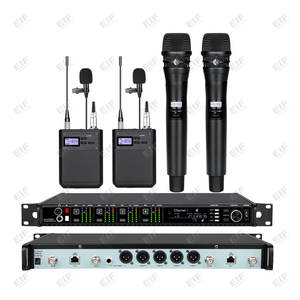 Système de microphone sans fil professionnel 4 canaux AD4Q, numérique, avec micros portables, bodypack, cravate et serre-tête, piles AA, connecteur XLR, 50 MHz - Product Image 2