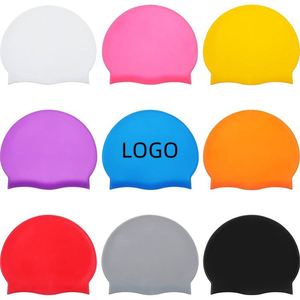 Gorro de Natación de Silicona Flexible Impermeable con Impresión Personalizada para Niños y Adultos - Product Image 1