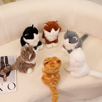 En stock, peluche chat noir et blanc, jouet en peluche chat mignon, jouet en peluche chat réaliste, cadeau pour filles