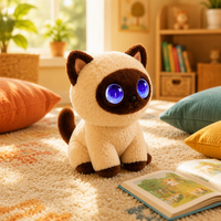 Jouet en peluche AI Chat Chatte de 20 cm, approuvé EN71, contrôlable par application, pour l'éducation précoce, doux pour la peau, pour le soutien émotionnel et la décoration de chambre