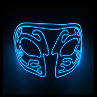 Masque LED Lumineux Demi-Visage pour Femme – Décoration Néon pour Bal Masqué, Danse et Accessoires de Costume d'Halloween