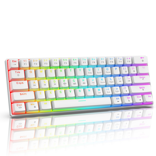 Blue Red Switch 60% USB Wired 61 Key Small Mini Mechanical Computer Gaming Keyboard
