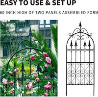 Treillis de jardin en métal pour plantes grimpantes, panneau de treillis en fer forgé pour roses, treillis décoratif pour soutenir les plantes à fleurs et les vignes