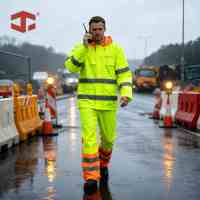 Combinaison de pluie haute visibilité JIADE, vêtements de travail imperméables et réfléchissants, veste à capuche et pantalon, ensembles de sécurité pour les travailleurs en extérieur