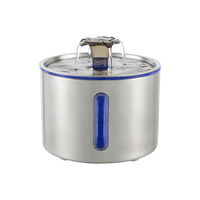 Bebedero Automático para Gatos con Luz LED, Ventana Circular, Acero Inoxidable 304, Dispensador de Agua para Mascotas