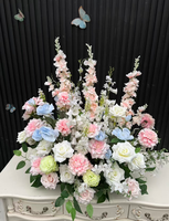 Bruidsboeket op maat gemaakt van zijden kunstmatige rozen, bloemen voor de bruidsgang en bloemen voor de vloer voor bruidsdecoratie