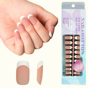 300 Uds. Puntas de presión francesas blancas ataúd largo <span class=keywords><strong>Rosa</strong></span> ABS <span class=keywords><strong>uñas</strong></span> artificiales hechas a mano Gel <span class=keywords><strong>mate</strong></span> X puntas para manicura - Product Image 1