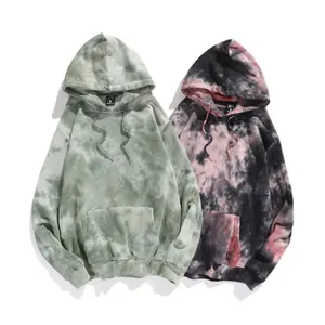 Custom Logo High Quality Women Fashionable Kangaroo Pocket Sweatshirts Tie Dyed Pullover Hoodie