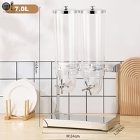 Distributeur de céréales, grains de café et céréales en acier inoxydable et plastique, contenants de stockage de 3,5 L/7 L/10,5 L