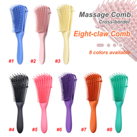 Nouveau peigne de massage pour la maison, peigne personnalisé avec logo, peigne en plastique en forme de pieuvre, brosses à cheveux professionnelles pour salon de coiffure pour femmes