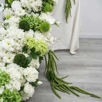 Rangkaian Bunga Eucalyptus Sutra Buatan Warna Putih Hijau Panjang 2m Langsung dari Pabrik untuk Dekorasi Pernikahan, Lorong, Meja, dan Centerpiece