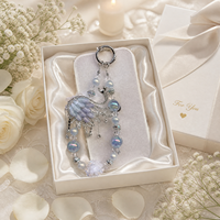 Lujoso Colgante de Cisne Iridiscente con Cuentas, Cadena para Teléfono de Plata con Perlas de Cristal, Llavero, Joyería Hecha a Mano, Regalo al por Mayor