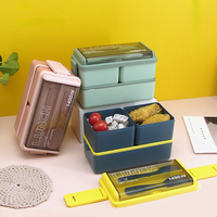 Boîte à lunch en plastique avec sac isotherme, boîte à lunch bento compatible micro-ondes, récipient alimentaire sans BPA, ensemble de boîtes à lunch en plastique