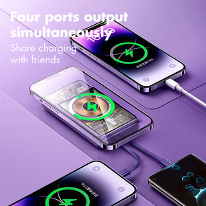 Batería externa transparente de 10,000 mAh con función de carga inalámbrica de 15 W y cables incluidos - Product Image 2