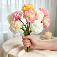 Fleurs artificielles réalistes en soie faites à la main LUYI-Carnation pour la décoration de la maison, la fête des mères, la Saint-Valentin, Thanksgiving, la remise des diplômes