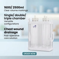 Bouteille de drainage thoracique jetable avec système d'étanchéité sous-marine pour usage hospitalier et clinique