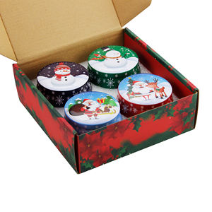 Vente en Gros de Bougies de Noël Rondes en Métal pour la Décoration de la Maison <span class=keywords><strong>Citronela</strong></span> Bougie Cadeau Boîte de Thé - Product Image 6