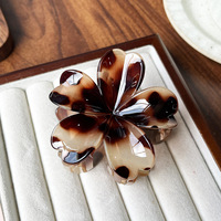 Jepit Rambut Bunga Vintage ALL YOUNG Resin Motif Cangkang Kura-Kura, Penjepit Kelopak Bunga, Aksesoris Rambut Wanita Elegan untuk Sehari-hari, Grosir, Custom