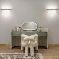 Ensemble de vanité moderne haut de gamme unité courbée Peagree coiffeuse italienne de luxe pour le maquillage de vanité de chambre
