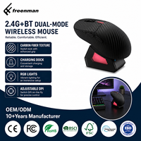OEM ODM Custom Mouse Gaming Nirkabel Ultra Ringan Berbahan Serat Karbon dengan Dock Pengisian Daya dan Polling Rate 1K