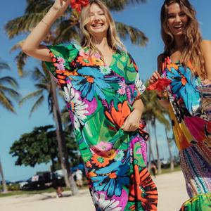 Robe longue hawaïenne personnalisée pour femme, grande taille, ensemble hawaïen en gros, robe hawaïenne élégante pour femmes - Product Image 3