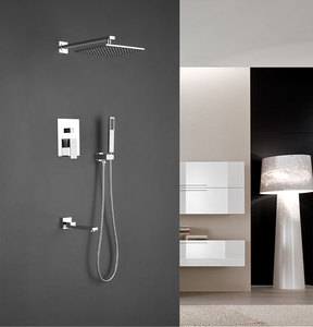 Frascio-Juego de ducha oculta de latón cromado, grifo de ducha térmico europeo de alta calidad, 3 vías - Product Image 1