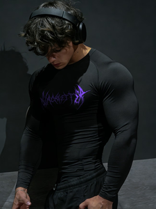 T-shirt de compression gothique pour homme, imprimé médiéval Y2K, extensible, pour la gym, le cyclisme, anti-transpiration, vêtement d'entraînement athlétique - Product Image 3