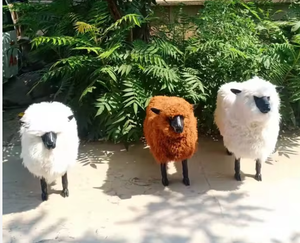 ตุ๊กตาแกะสีขาวเหมือนจริงสำหรับตกแต่งสวนคริสต์มาสในร่มและกลางแจ้ง ตกแต่งบ้าน ตกแต่งฟาร์มเฮาส์ - Product Image 2