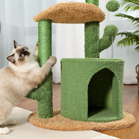 Vente en gros, tour de chat personnalisée, corde de sisal naturel enveloppée de cactus vert à gratter, jouets d'arbre d'escalade pour petit chat